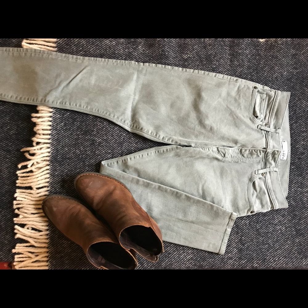 Loft Green Ankle Skinny Jeans